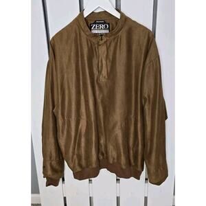 Zero Restriction Golf Pullover Sports Jacket Soft Microsuede Camel Brown Men's L